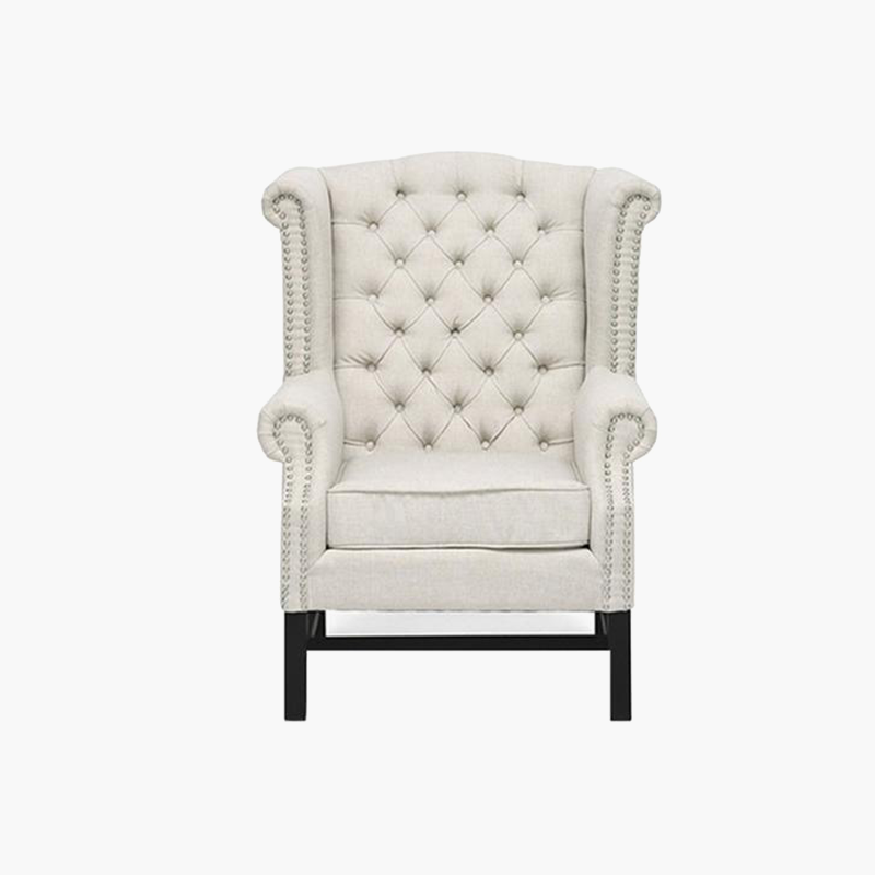 Jalet Wingback Chair in Light Grey Colour by Madesos