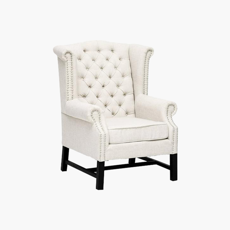 Jalet Wingback Chair in Light Grey Colour by Madesos